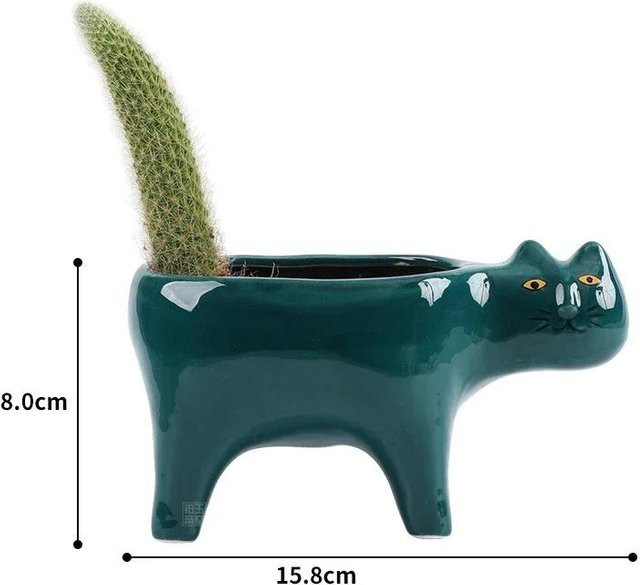 Katzenförmiger Keramik-Blumentopf von Yiran Furniture für Tischdekoration und Pflanzen - Bild 1