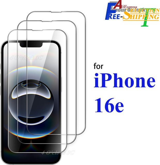 NOAHARK Displayschutzfolie aus gehärtetem Glas für iPhone 16e, Kristallglimmer, 9H, HD, transparent - Bild 1