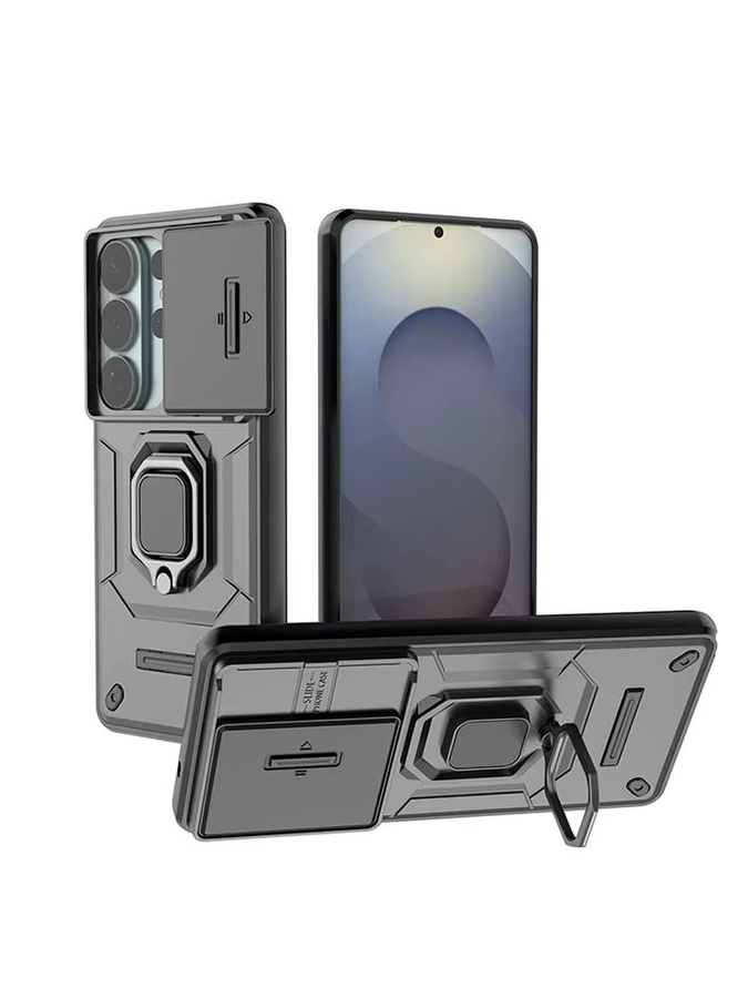 Stoßfeste Panzer-Schutzhülle für Samsung Galaxy S26 S25 S24 S23 Ultra Plus S25Edge S24FE mit Schiebeobjektiv in Grau - Bild 4