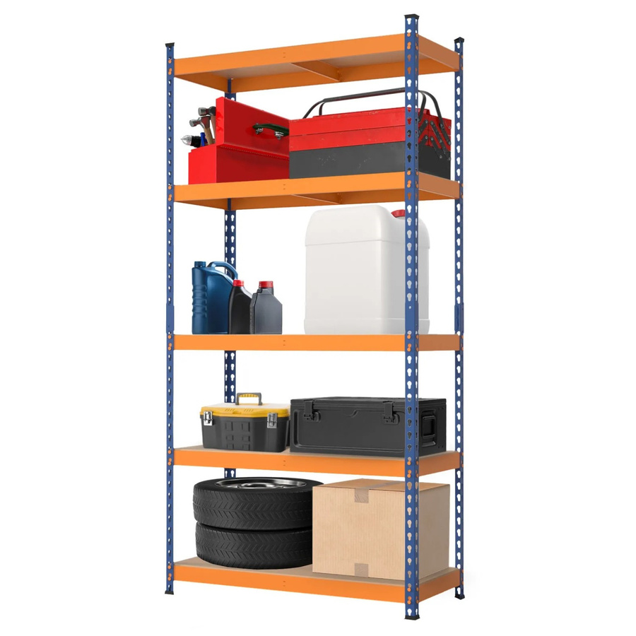 KARAT Rhino Schwerlastregal aus Metall und MDF, Blau-Orange, H x B x T: 180 x 90 x 45 cm - Bild 2