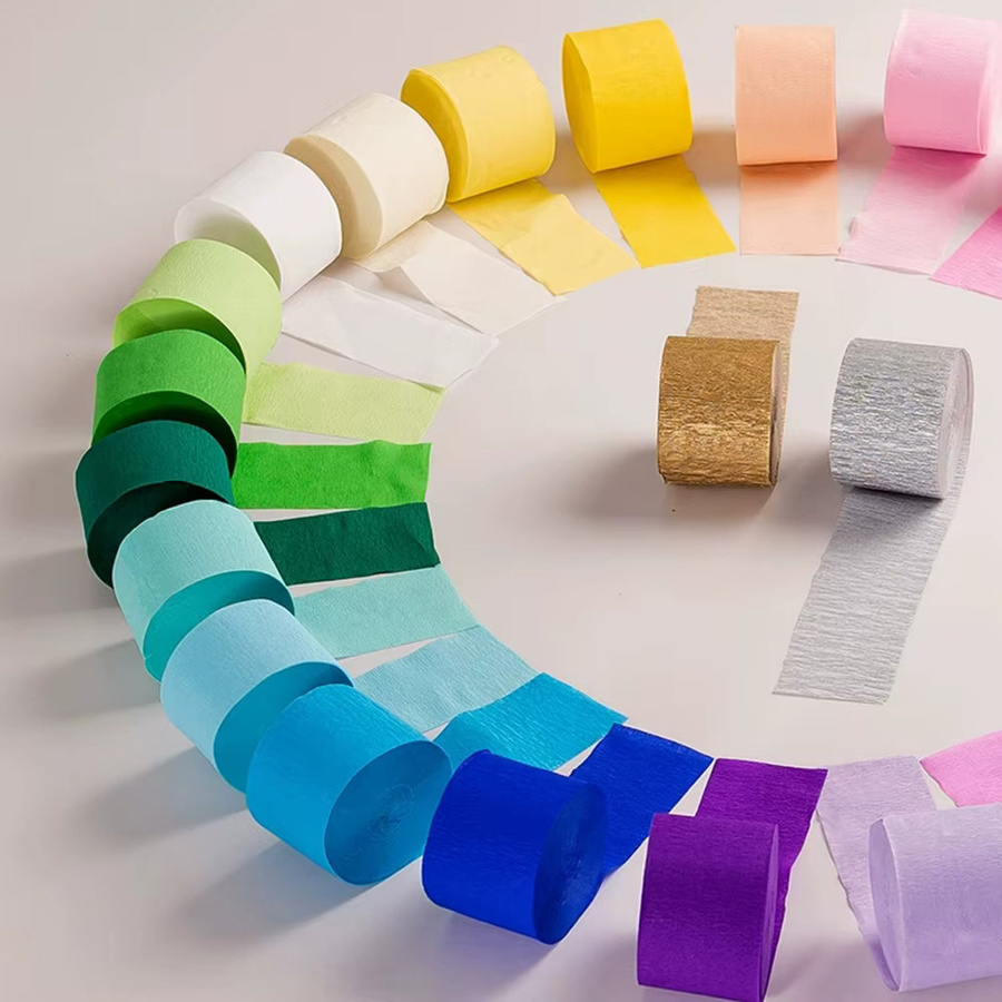 Buntes Regenbogen-Krepppapierband für Party und Hochzeit, Breite: 4,5 cm - Bild 2