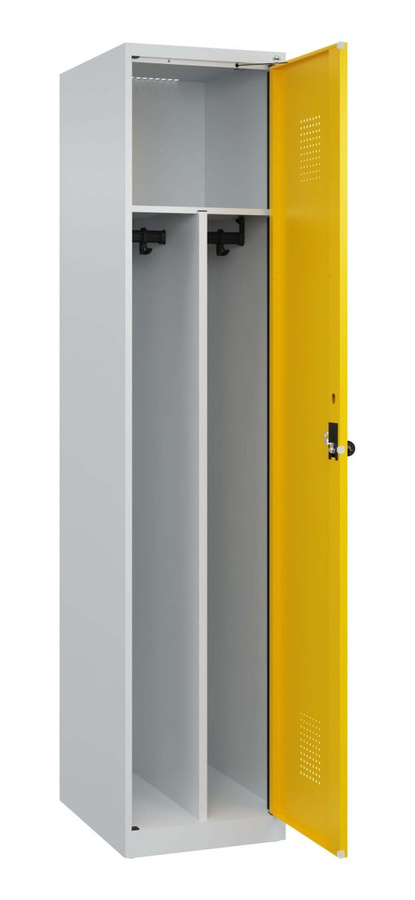 BIGBOXX Spind Comfort mit Sockel und Trennwand aus Metall in Weiß - Bild 1