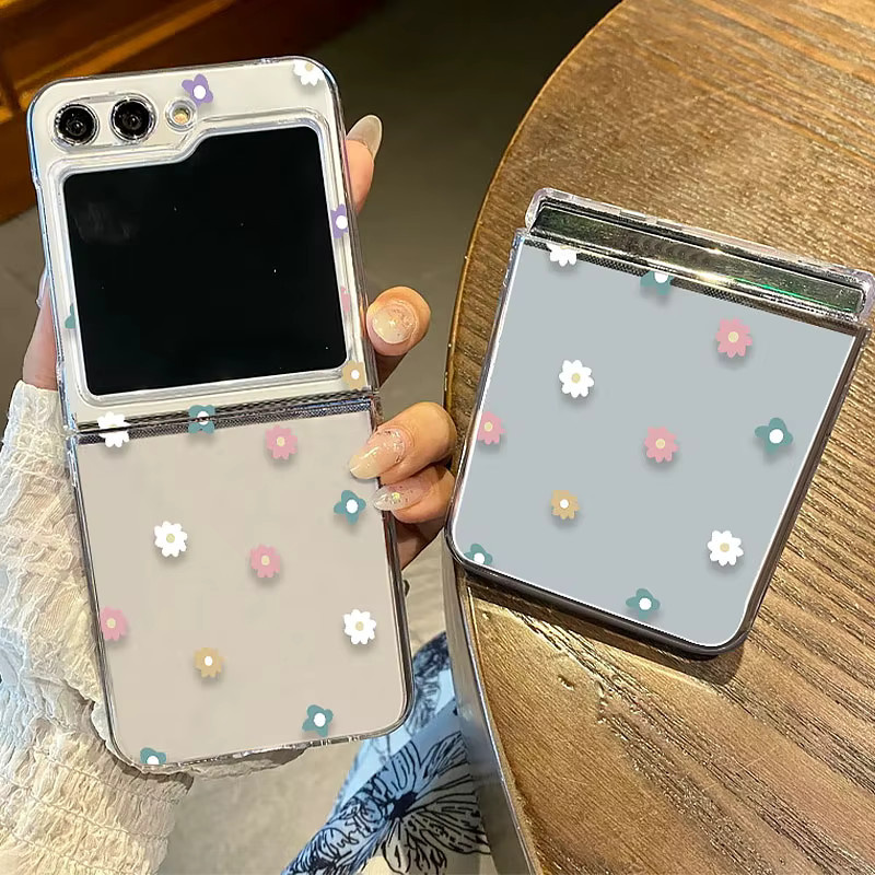 Transparentes Hardcase mit Blumenmuster für Samsung Galaxy Z Flip 6 5G 7 5G 8 5G und Z Flip FE - Bild 3