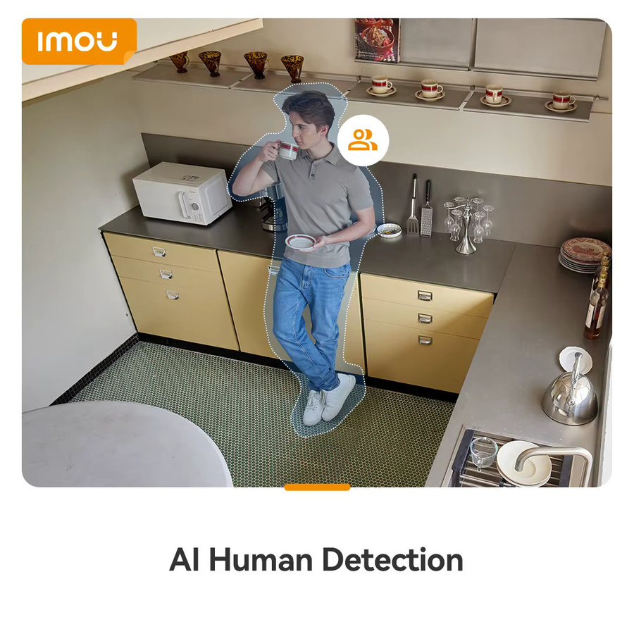 IMOU Cue 2E 3MP WLAN-Kamera in Weiß mit Menschenerkennung, intelligenter Nachtsicht und App-Steuerung für Innenräume - Bild 3