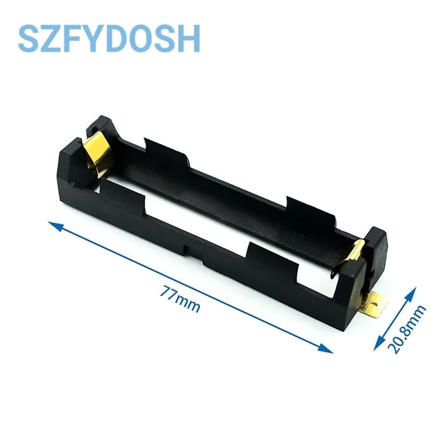 SMT-Batteriehalter für 18650 Akkus als SMD-Batteriekasten in Schwarz mit bronzefarbenen Stiften - Bild 3