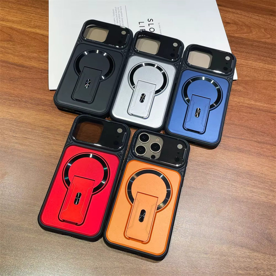 EIENACOCO Unsichtbare Magnetische Standhülle für iPhone mit Objektivschutz und kabellosem Laden in Rot - Bild 5