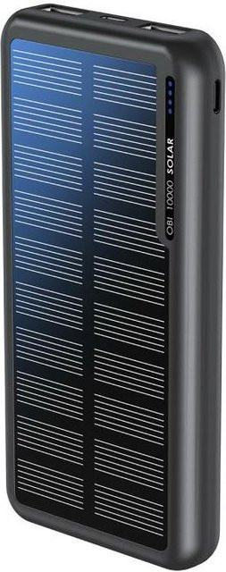 Boompods OBI-SOLAR Solar Powerbank 10000 mAh Schwarz mit USB-C und USB-A Anschlüssen - Bild 1