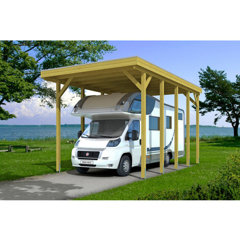 SKANHOLZ Carport Friesland Caravan 2 in Braun mit B/T: 397 x 708 cm und einer Firsthöhe von 371 cm, imprägniert - Bild 2