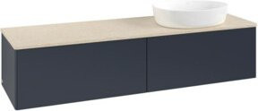 V&B Waschtischunterschrank Antao ohne Frontstruktur in Botti Mattblau lackiert, B/T: 160 x 50 cm - Bild 1