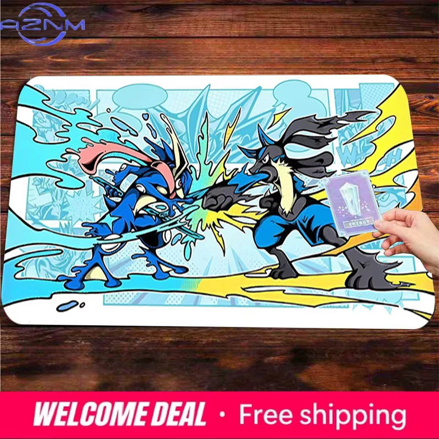 Potdemiel Gaming-Mauspad Greninja vs. Lucario in Multicolour, rutschfeste Schreibtischunterlage - Bild 2