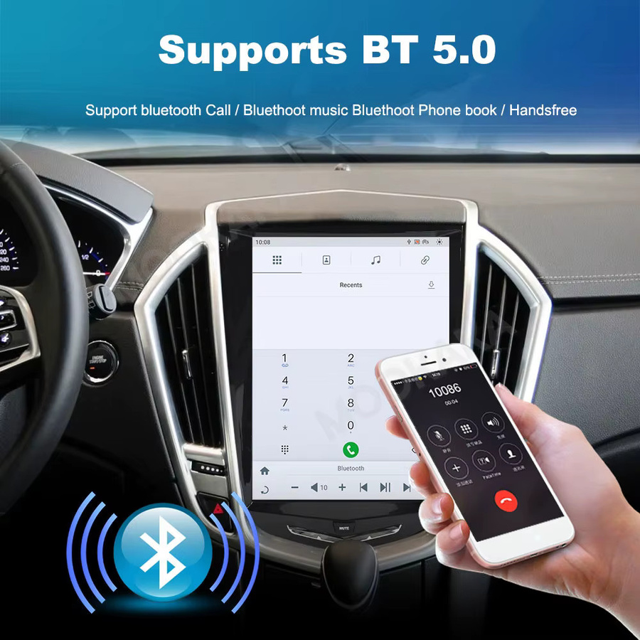 Aotsr Android Auto und Carplay Multimedia-Player mit GPS und DSP für Cadillac ATS CTS SRX Escalade 2013 bis 2018, Schwarz - Bild 3