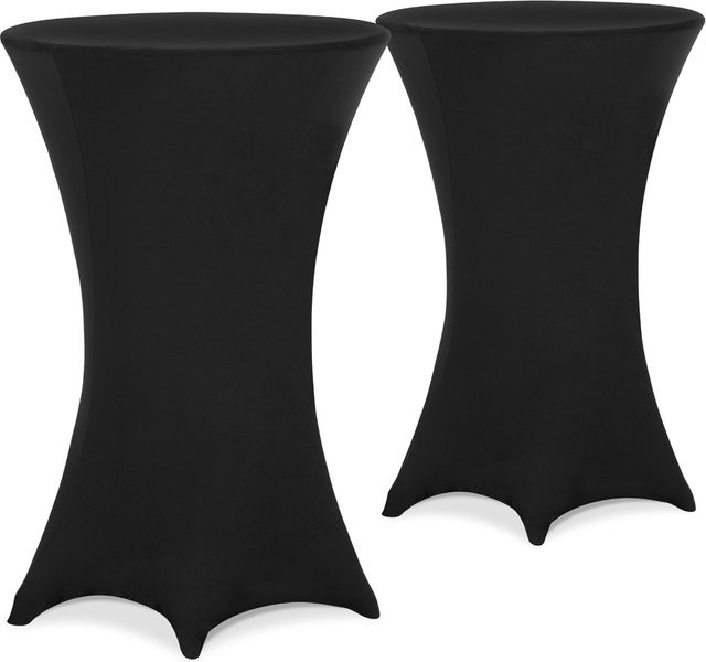 2er-Set Stehtischhusse Detex in Schwarz, elastisch und waschbar, Durchmesser: 80 cm - Bild 1