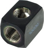 Alphacool HF Anschlussterminal TEE T-Stück Rund G1/4 in Schwarz - Bild 1
