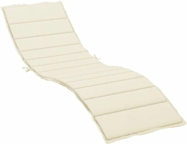 vidaXL Sonnenliegen-Auflage aus Oxford-Gewebe in Creme, B/B/H: 200 x 50 x 3 cm - Bild 1