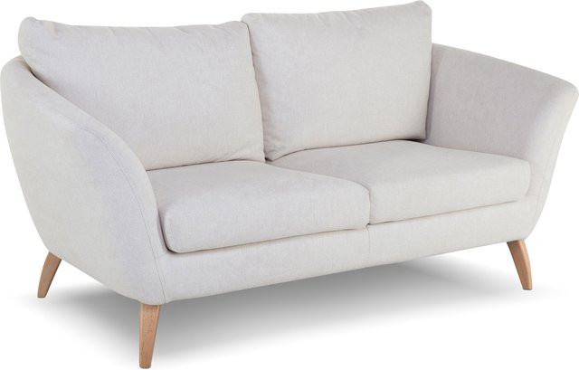SANSBAR 3-Sitzer Sofa FÜNEN in Beige mit Stoffbezug und Eichen-Elementen, B/T/H: 190 x 92 x 82 cm - Bild 1
