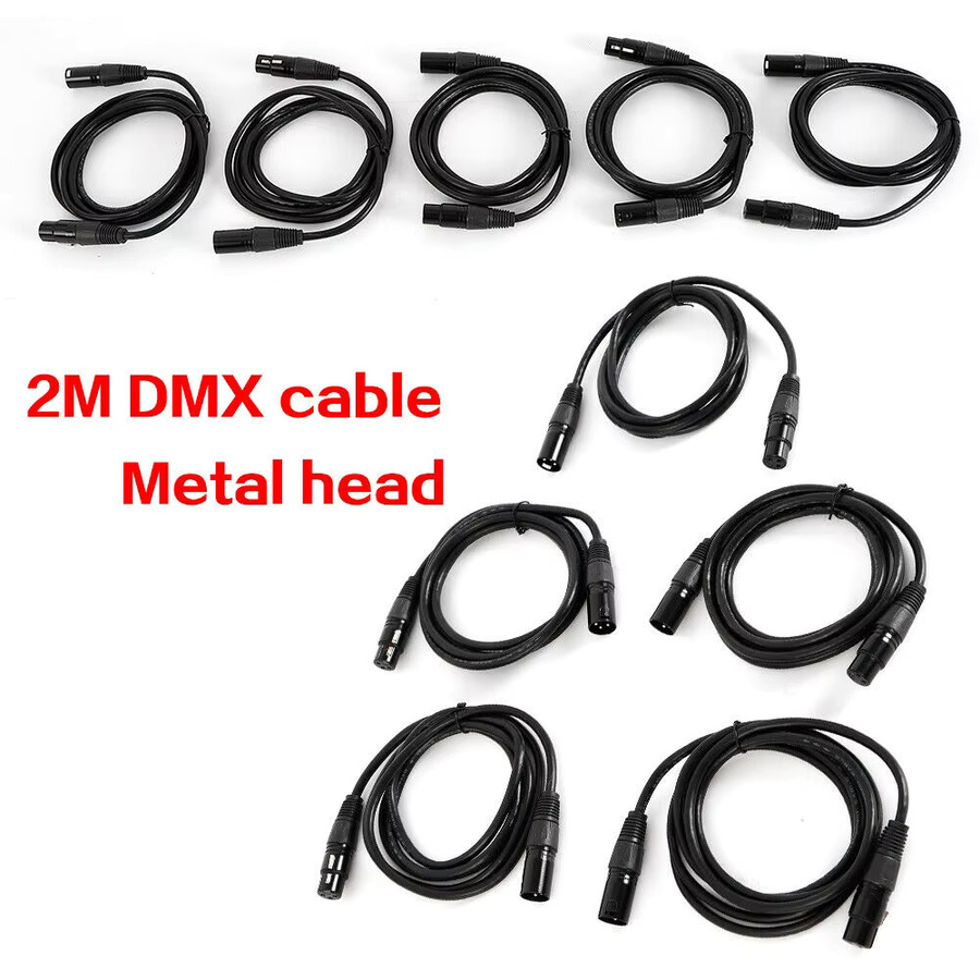 10er Set DMX-Kabel 3-polig in Schwarz, 2m Audio-Steuerkabel für Bühnenbeleuchtung, Moving Heads und DJ-Equipment - Bild 5