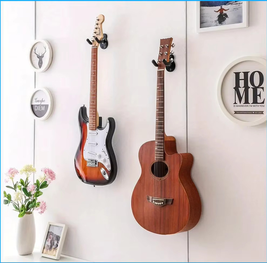 YOUYAN Gitarren Wandhalterung aus Metall für Akustik- und E-Gitarren sowie Bass, Schwarz - Bild 6