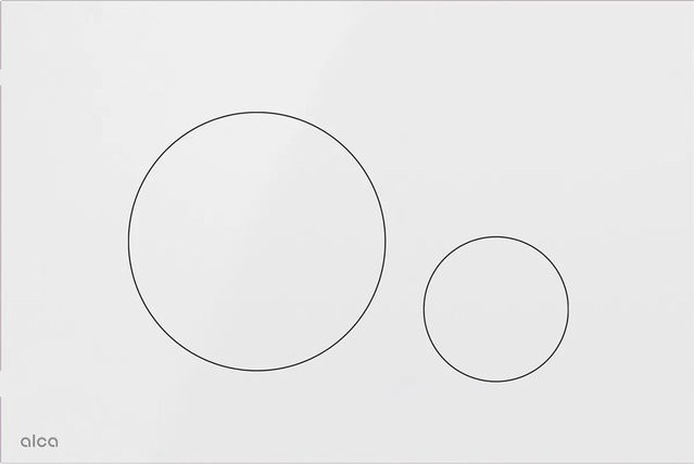 Alcadrain WC-Betätigungsplatte TURN-WHITE mit Dual-Flush-Funktion aus Edelstahl in Weiß-Glänzend - Bild 1