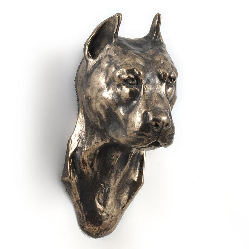 Hängende Hundestatue American Staffordshire Terrier Amstaff III von Art-Dog in Braun aus Kunstharz und Metall - Bild 2