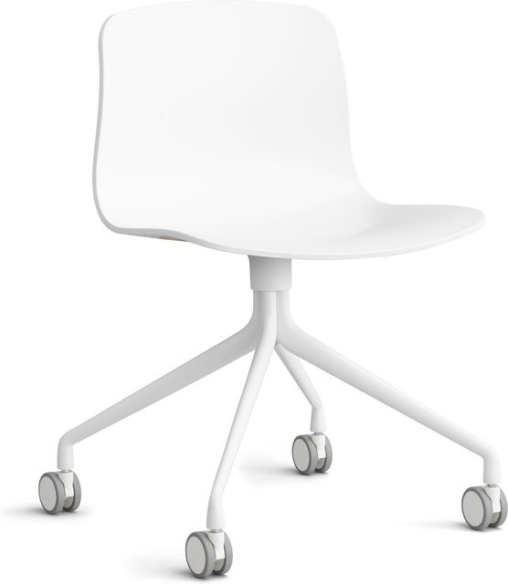 HAY About A Chair AAC 14 Schwenkbarer Designstuhl in Weiß mit Rollen - Bild 1