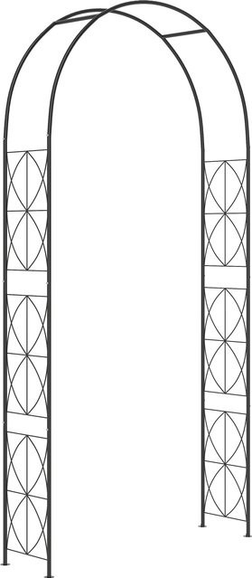 Outsunny Torbogen Rankgitter Pflanzbogen aus Metall in Schwarz für Kletterpflanzen und Dekoration, B/T/H: 114 x 30 x 230 cm - Bild 1