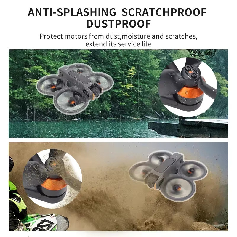 DJI Motorabdeckkappe für Avata 2 Drohne aus Aluminiumlegierung in Orange zum Schutz vor Staub und Kratzern - Bild 4