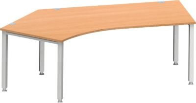 Schäfer Shop Genius Winkelschreibtisch MODENA FLEX 135 Grad mit Ansatz links, 4-Fuß-Quadratrohr, Farbe Buche/Weiß, Breite: 216,5 cm - Bild 1