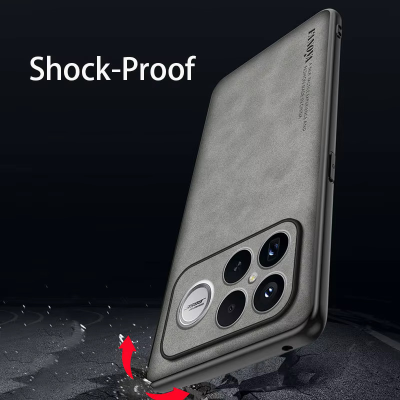 Xiaomi Poco F8 Ultra Pro 5G Schutzhülle in Rot mit Retro-Leder-Hautgefühl und mattem Silikon-Finish - Bild 2
