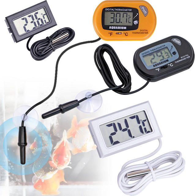 JIECARE Digitales Aquarium-Thermometer mit LCD-Anzeige in Weiß - Bild 1