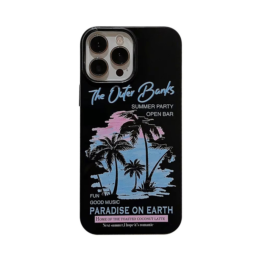 INS Retro California Sunset Beach Luck Handyhülle für iPhone 11 bis 16 Pro Max in Schwarz und Multicolour - Bild 4
