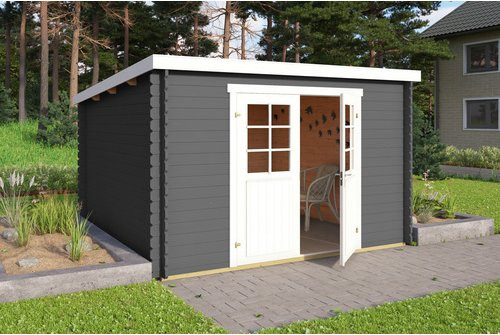 Mr. GARDENER Gartenhaus Malta aus Holz in Grau, B/H/T: 312 x 211 x 319 cm - Bild 1