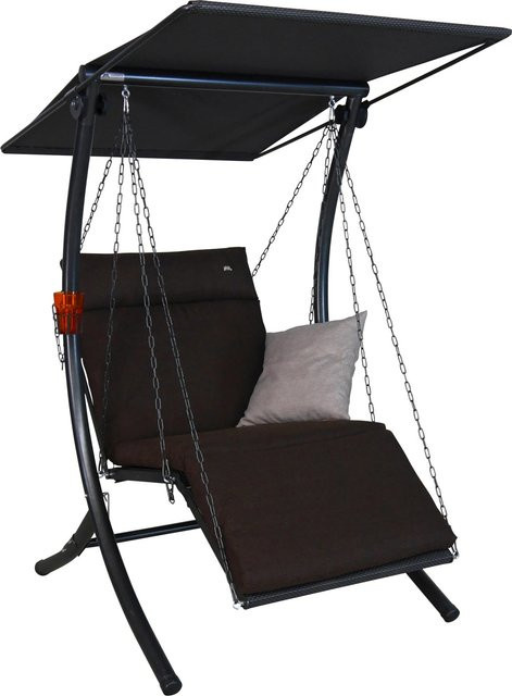 Angerer Hollywoodschaukel Swing Smart Coffee 1-Sitzer in Braun mit Textilene Gewebe und Sonnen canopy - Bild 1