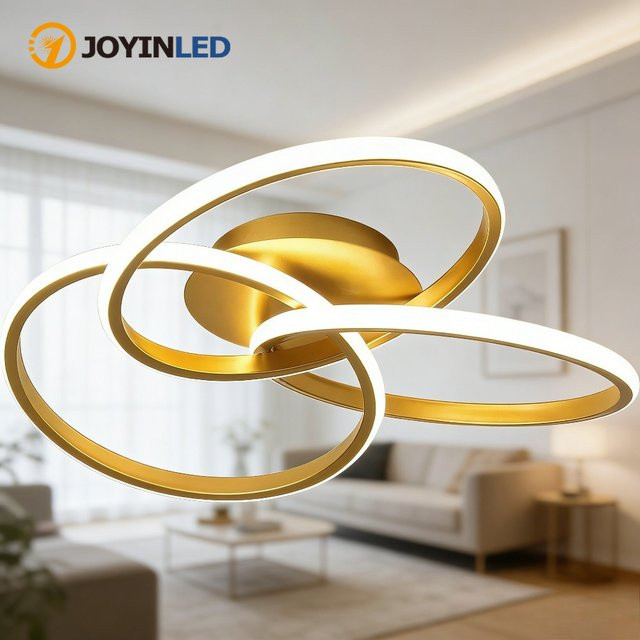 JOYINLED Moderne LED-Deckenleuchte in Gold/Messing für Wohnzimmer, Esszimmer und Schlafzimmer - Bild 1