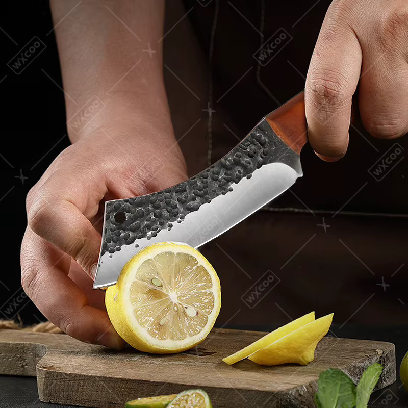 WXCOO Professionelles Kochmesser aus geschmiedetem Edelstahl, Mehrzweck-Fleischbeil in Silber mit Holzgriff - Bild 3