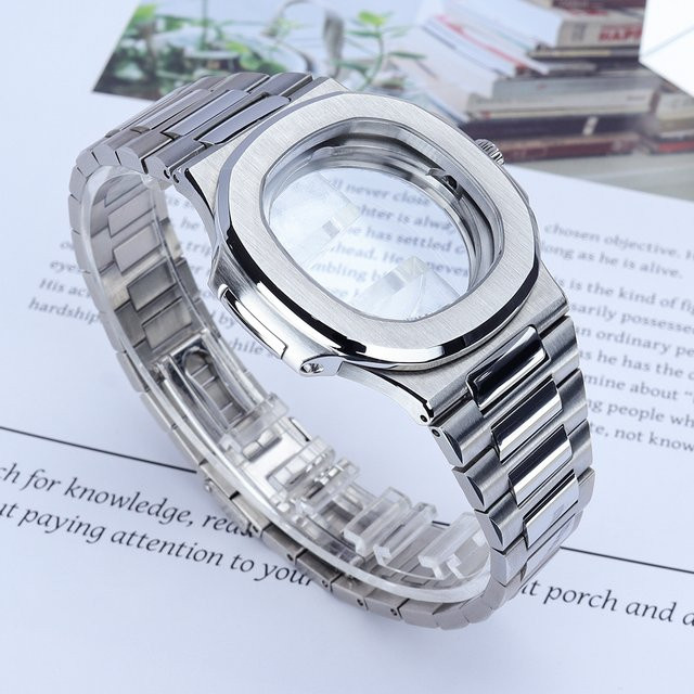 FEIYASHI Uhrenzubehör Saphirglas, Edelstahl, Silber, 43,3 mm - Bild 1