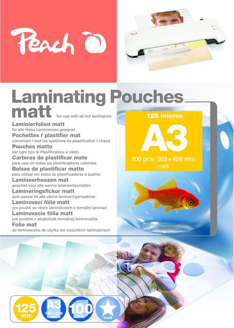 Peach Laminierfolien A3, 100 Stück, 125 mic, matt - Bild 1