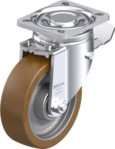 Blickle Lenkrolle LH-GB 125K-1-ST mit Feststeller, Rad-Durchmesser: 125 mm, Tragfähigkeit: 550 kg, Farbe: Silber/Mehrfarbig - Bild 1