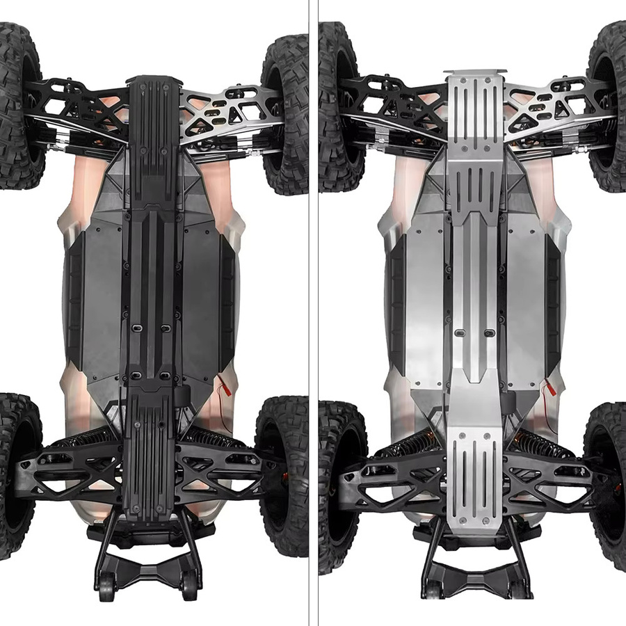 AXSPEED Edelstahl Chassis Armor Skid Plate Guard Protect Set, Metall, Grau - Bild 3