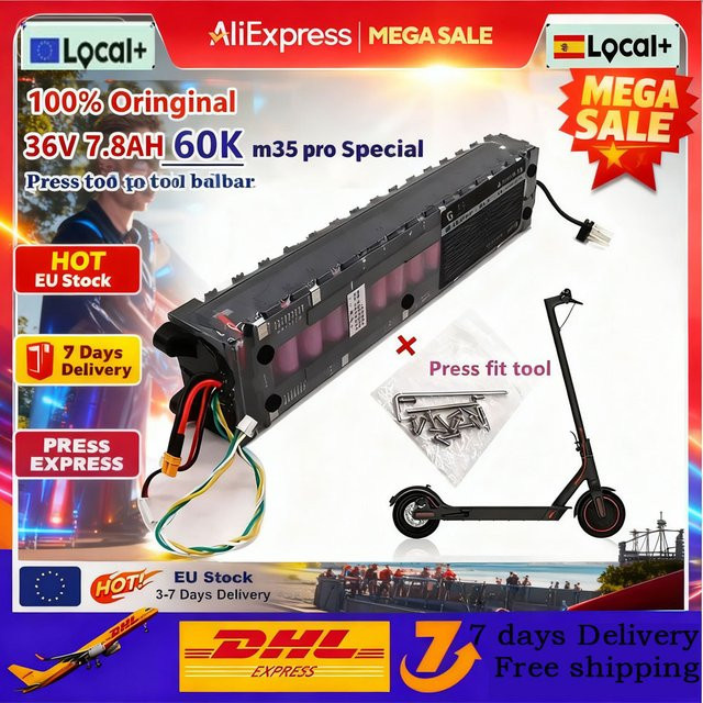 XM M356 Spezieller 18650 Lithium-Akkupack 36V 7,8Ah 7800mAh in Schwarz mit wasserdichter Bluetooth-Kommunikation - Bild 1