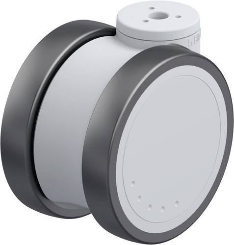 Blickle LKDG-PATH 100K-11 Kunststoff-Doppelrolle in Grau und Silber mit 100mm Durchmesser und 100kg Tragfähigkeit - Bild 1