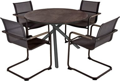 Garden Pleasure Gartenmöbel-Set Sophia 5-teilig in Anthrazit aus Aluminium und Kunststoff, Tischgruppe für Garten und Terrasse, B/T/H: 210 x 110 x 75 cm - Bild 1