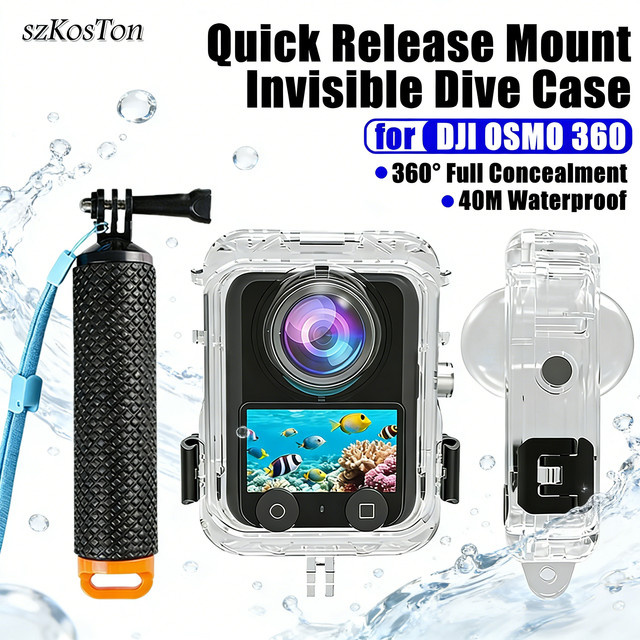 DJI Osmo 360 Unterwasser-Tauchschutzhülle, transparentes wasserdichtes Gehäuse für bis zu 40m Tiefe - Bild 1