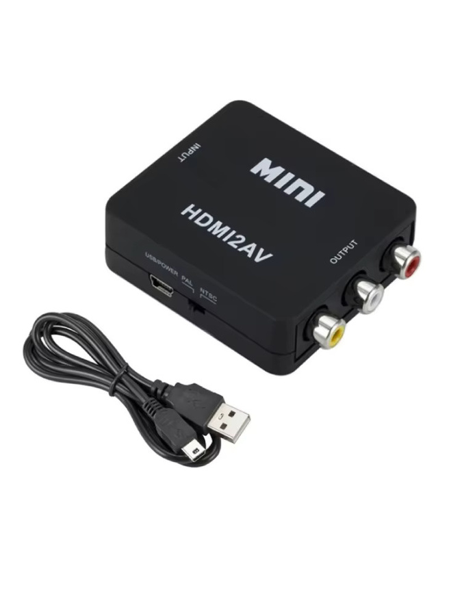 kebidumei HDMI zu AV RCA Konverter in Schwarz mit USB-Kabel, Full HD 1080P Unterstützung für NTSC und PAL, kompatibel mit PC, HDTV und Projektor - Bild 4