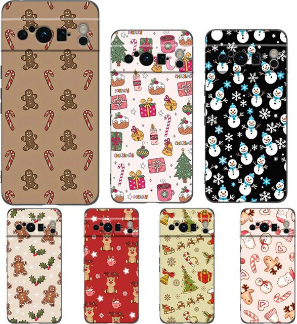 Google Pixel 10 Pro XL 9 Pro 8 Pro 7 6 Soft TPU Case mit Cartoon Christmas Design in Multicolour - Bild 1