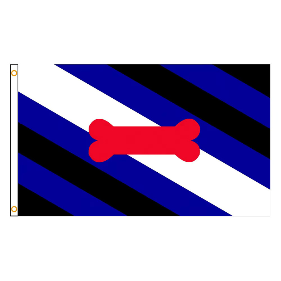 Puppy Pride Flagge aus Polyester mit Tier-Motiv, blaues Wandbanner zur Dekoration, B/H: 90 x 60 cm - Bild 2