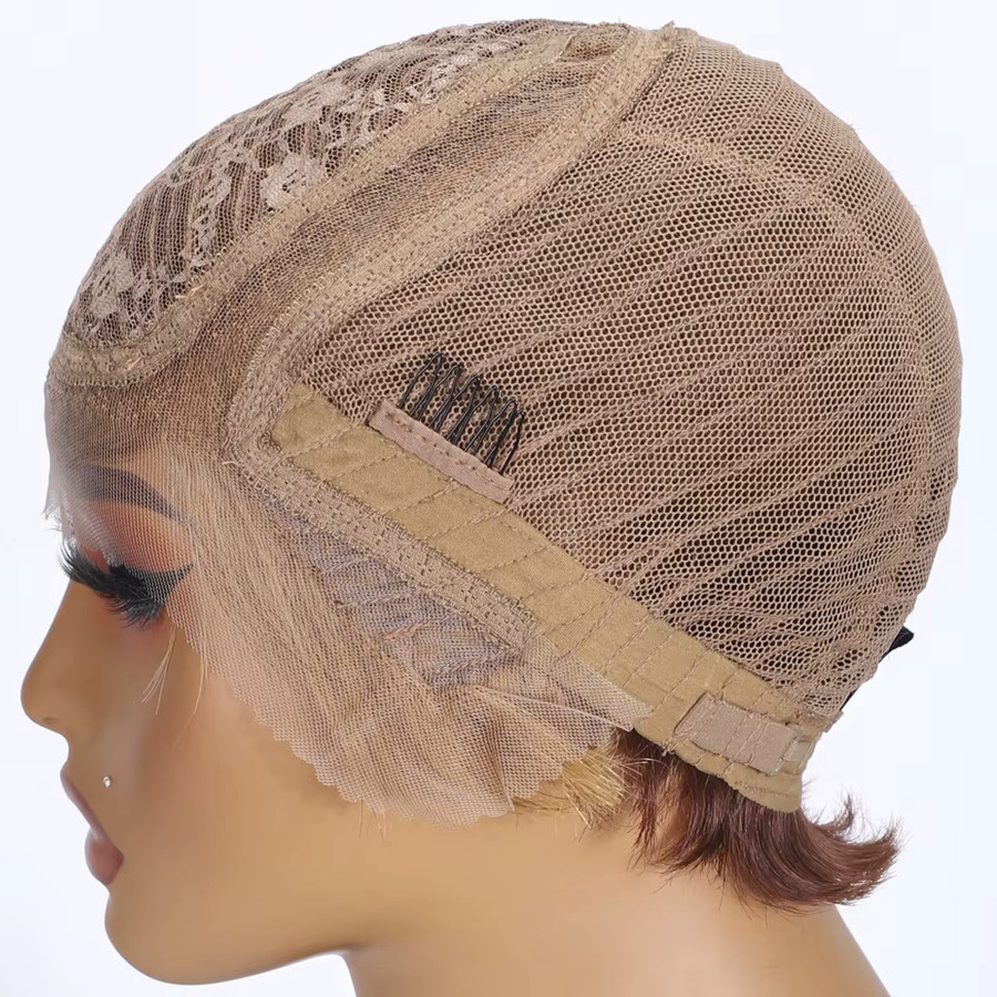 Lekker Blonde Echthaarperücke Pixie-Cut-Bob, Damen - Bild 2