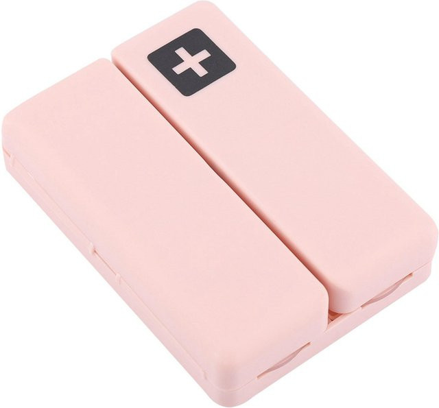 Beautyyy Tragbarer Medikamentenkoffer mit 7 Fächern, faltbarer magnetischer Pillendosen-Organizer in Rosa - Bild 1