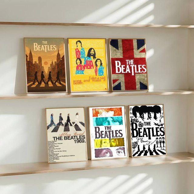 Rastar DIY Klebeposter The B-Beatles Wandaufkleber im Retro-Design, mehrfarbig und rechteckig - Bild 1