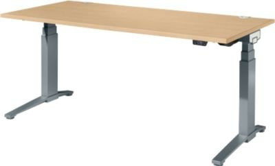 Schäfer Shop Genius ERGOSTYLE S Schreibtisch elektrisch höhenverstellbar, Rechteck, C-Fuß mit Memory Master, Ahorn/Anthrazit, B: 180 cm, T: 80 cm, H: 63,5-130,5 cm - Bild 1