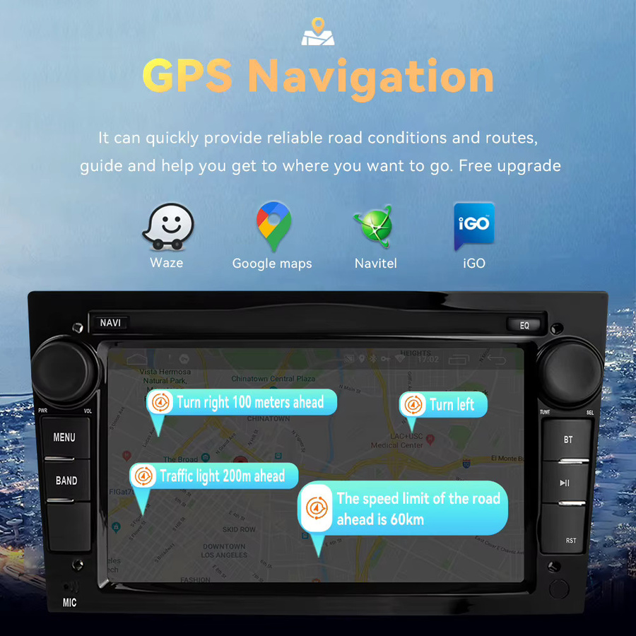 XONRICH Android 14 Autoradio mit 8GB RAM und 128GB Speicher, Wireless CarPlay und GPS-Navigation, Schwarz, passend für Opel Astra H G J, Antara, Vectra C B, Vivaro, Corsa C D und Zafira B - Bild 3